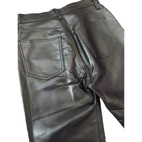 AGOLDE Recycled‎ Leather Fitted 90's Trouser Pants Detox Black Size 27 - Picture 10 of 14
